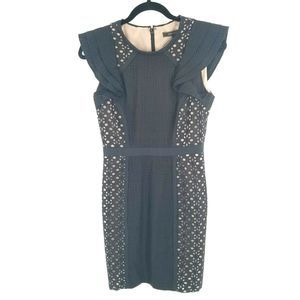 BCBG Maxazria Desirae Flutter Sleeve Eyelet Dress